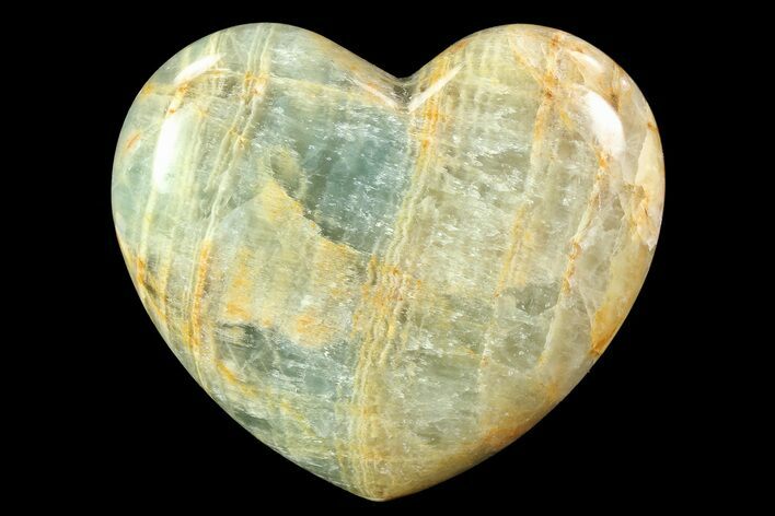 Polished Blue Calcite Heart - Argentina #84159